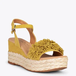 Esparto Y Alpargatas<miMaO Flower – Cunas Forradas De Rafia Con Pompon Amarillo