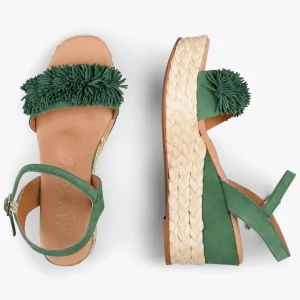 Esparto Y Alpargatas<miMaO Flower – Cunas Forradas De Rafia Con Pompon Verde
