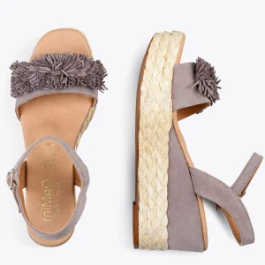 Esparto Y Alpargatas<miMaO Flower – Cunas Forradas De Rafia Con Pompon Nude
