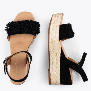 Esparto Y Alpargatas<miMaO Flower – Cunas Forradas De Rafia Con Pompon Negro