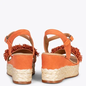 Esparto Y Alpargatas<miMaO Flower – Cunas Forradas De Rafia Con Pompon Naranja