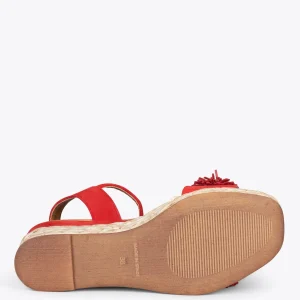 Esparto Y Alpargatas<miMaO Flower – Cunas Forradas De Rafia Con Pompon Rojo