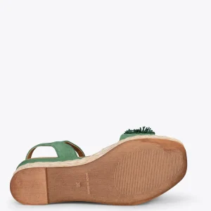 Esparto Y Alpargatas<miMaO Flower – Cunas Forradas De Rafia Con Pompon Verde