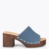 Sandalias De Tacón<miMaO Holiday – Zuecos Con Tacón Y Plataforma Azul