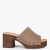 Sandalias De Tacón<miMaO Holiday – Zuecos Con Tacón Y Plataforma Taupe