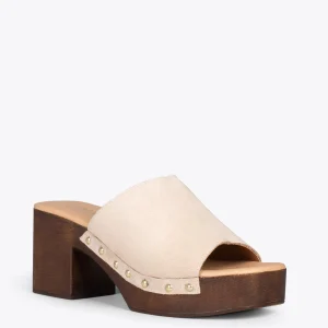 Sandalias De Tacón<miMaO Holiday – Zuecos Con Tacón Y Plataforma Beige