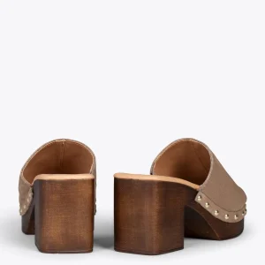 Sandalias De Tacón<miMaO Holiday – Zuecos Con Tacón Y Plataforma Taupe