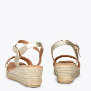 Esparto Y Alpargatas<miMaO Jerez – Sandalias De Esparto Metalizadas Platino
