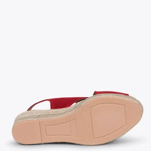 Esparto Y Alpargatas<miMaO Lagos Cuna De Esparto Con Tiras Cruzadas Rojo