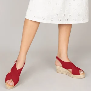 Esparto Y Alpargatas<miMaO Lagos Cuna De Esparto Con Tiras Cruzadas Rojo