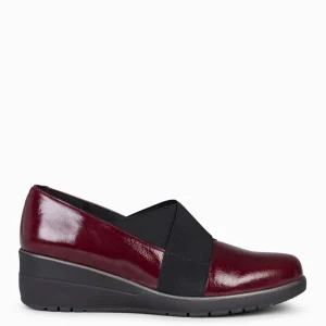 Cunas Confort<miMaO Lia - Zapatos De Cuna Con Tiras Elasticas Burdeos