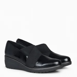 Cunas Confort<miMaO Lia - Zapatos De Cuna Con Tiras Elasticas Negro