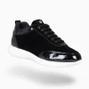 Deportivas<miMaO Loira - Zapatillas De Serraje Negro Con Charol Difuminado