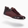 Deportivas<miMaO Loira - Zapatillas De Serraje Burdeos Con Charol Difuminado