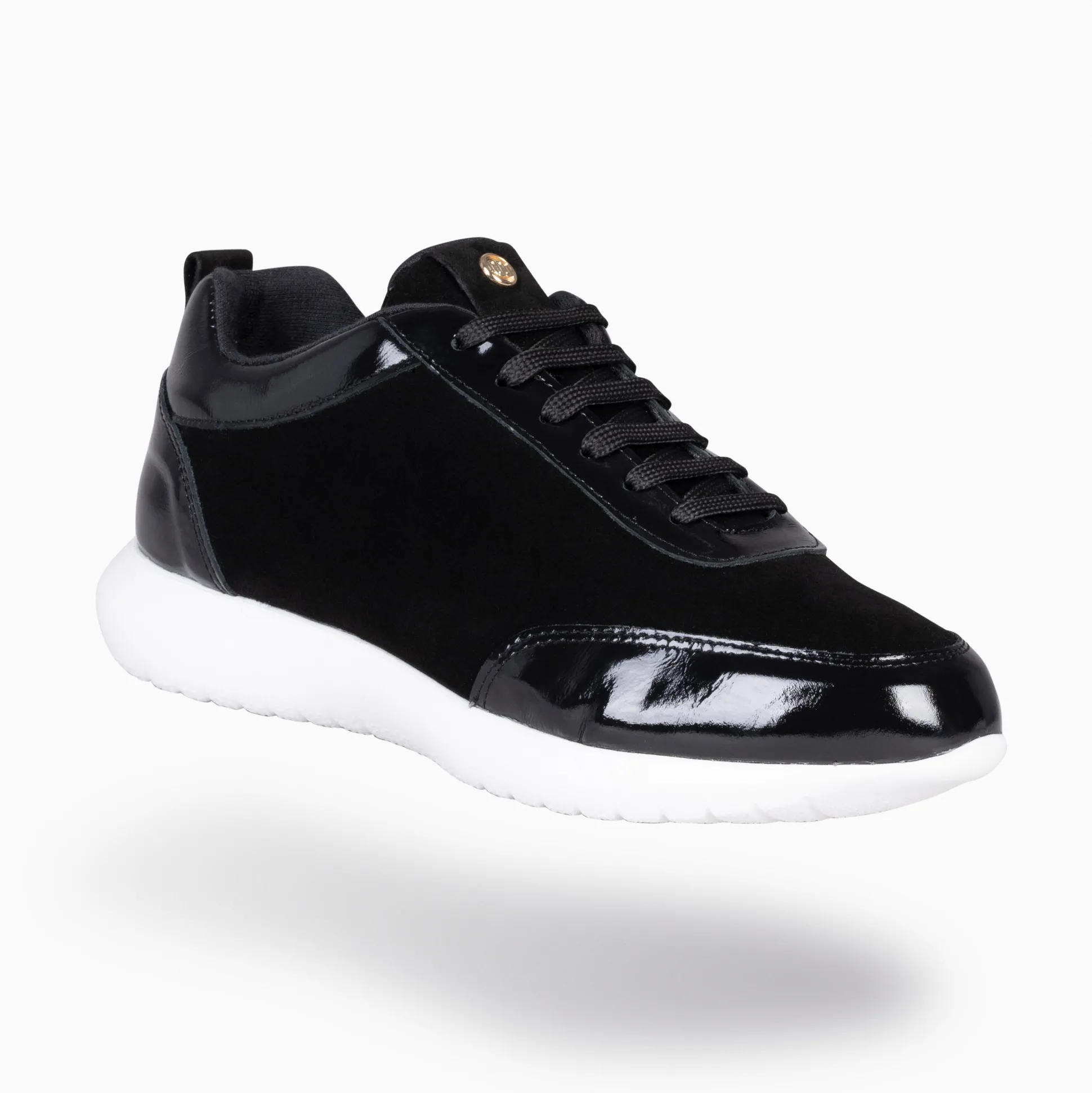 loira__zapatillas_de_serr_0.webp Deportivas<miMaO Loira - Zapatillas De Serraje Negro Con Charol Difuminado