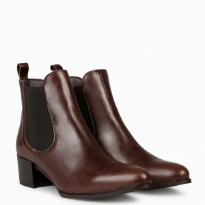 Botines De Mujer<miMaO London - Botin Chelsea De Tacón Marron