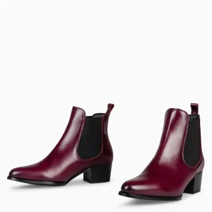 Botines De Mujer<miMaO London - Botin Chelsea De Tacón Burdeos