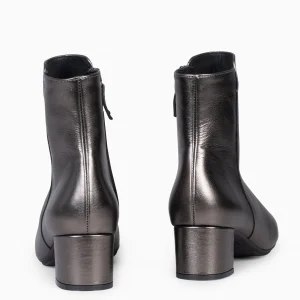 Botines De Mujer<miMaO Maia - Botin Serraje Mujer Plata Vieja