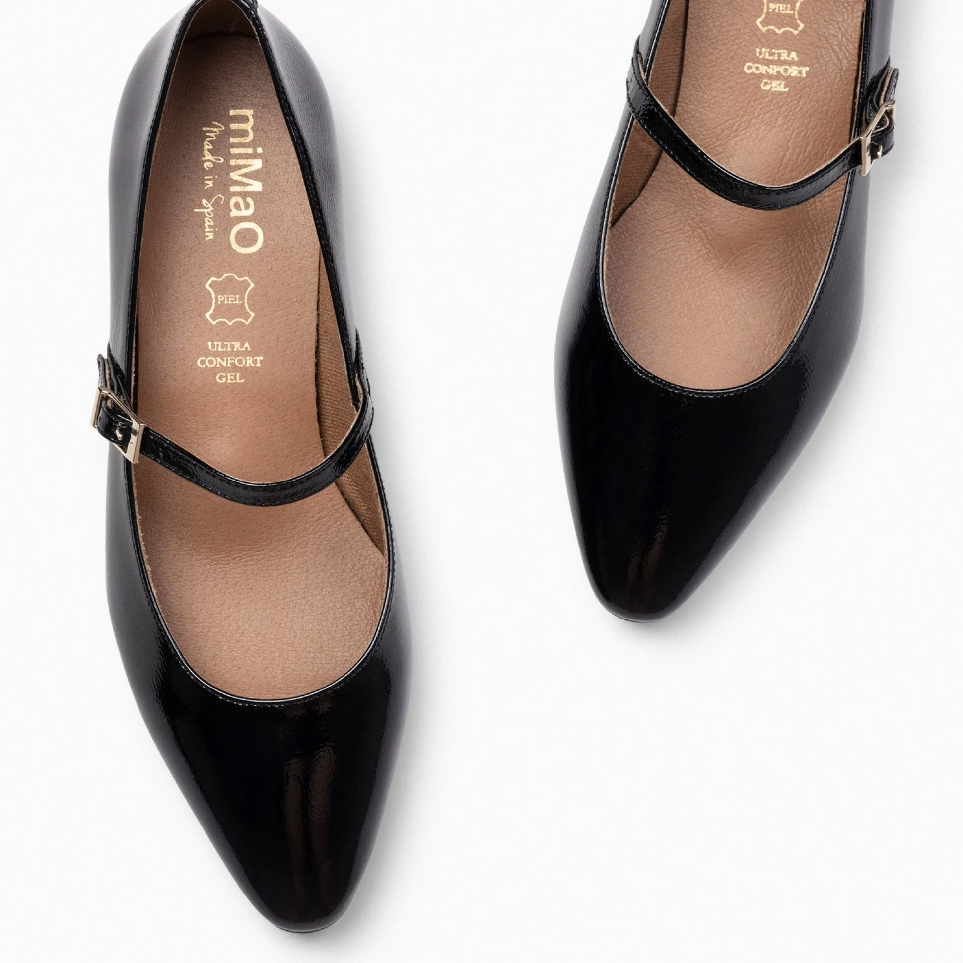 merceditas__zapatos_plano_2.webp Mocasines Y Blucher<miMaO Merceditas - Zapatos Planos De Charol Con Hebilla Negro