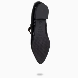 Mocasines Y Blucher<miMaO Merceditas - Zapatos Planos De Charol Con Hebilla Negro
