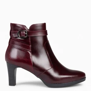 Botines De Mujer<miMaO Milan – Botines De Tacón Y Pulsera Decorativa Burdeos