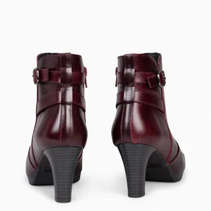 Botines De Mujer<miMaO Milan – Botines De Tacón Y Pulsera Decorativa Burdeos