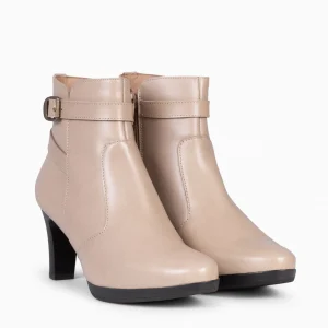 Botines De Mujer<miMaO Milan – Botines De Tacón Y Pulsera Decorativa Taupe