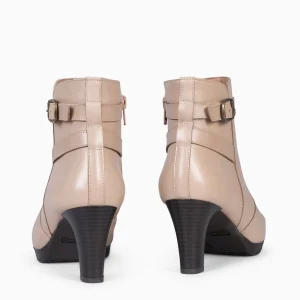 Botines De Mujer<miMaO Milan – Botines De Tacón Y Pulsera Decorativa Taupe