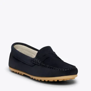 Zapato<miMaO Mocasin Mocasines Azul Marino Para Niños De Piel
