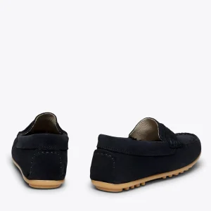 Zapato<miMaO Mocasin Mocasines Azul Marino Para Niños De Piel