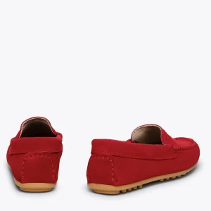 Zapato<miMaO Mocasin Mocasines Rojos Para Niños De Piel