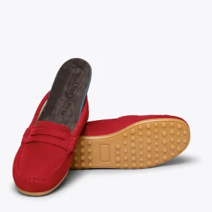 Zapato<miMaO Mocasin Mocasines Rojos Para Niños De Piel