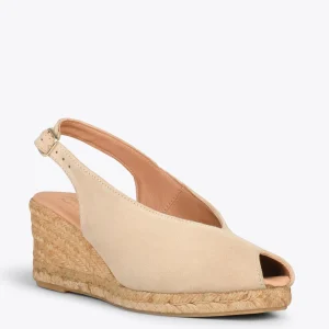 Esparto Y Alpargatas<miMaO Mojacar – Cunas De Esparto Altas De Serraje Beige