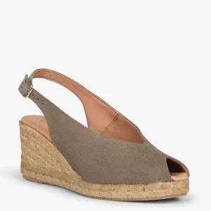 Esparto Y Alpargatas<miMaO Mojacar – Cunas De Esparto Altas De Serraje Taupe