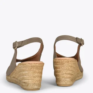 Esparto Y Alpargatas<miMaO Mojacar – Cunas De Esparto Altas De Serraje Taupe