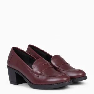 Mocasines Y Blucher<miMaO Mokka – Mocasin De Napa Con Tacón Burdeos
