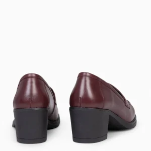 Mocasines Y Blucher<miMaO Mokka – Mocasin De Napa Con Tacón Burdeos