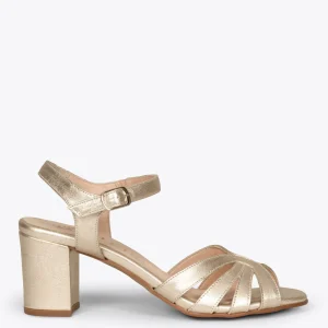 Sandalias De Tacón<miMaO Musa – Sandalias De Tacón Ancho Platino