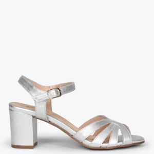 Sandalias De Tacón<miMaO Musa – Sandalias De Tacón Ancho Plata