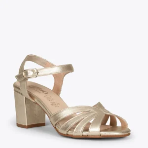 Sandalias De Tacón<miMaO Musa – Sandalias De Tacón Ancho Platino
