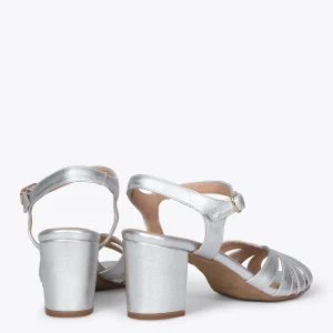 Sandalias De Tacón<miMaO Musa – Sandalias De Tacón Ancho Plata