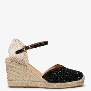 Esparto Y Alpargatas<miMaO Nerja Star - Cunas Altas De Esparto Con Glitter Negro