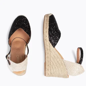 Esparto Y Alpargatas<miMaO Nerja Star - Cunas Altas De Esparto Con Glitter Negro
