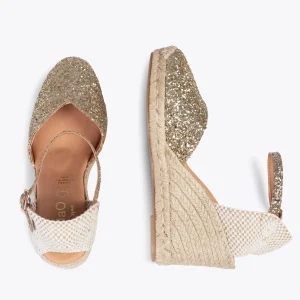 Esparto Y Alpargatas<miMaO Nerja Star - Cunas Altas De Esparto Con Glitter Platino
