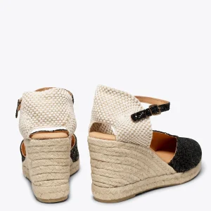 Esparto Y Alpargatas<miMaO Nerja Star - Cunas Altas De Esparto Con Glitter Negro