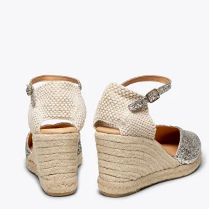Esparto Y Alpargatas<miMaO Nerja Star - Cunas Altas De Esparto Con Glitter Plata