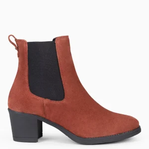 Botines De Mujer<miMaO New Chelsea - Botines De Cana Alta Con Tacón Para Mujer Teja