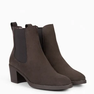 Botines De Mujer<miMaO New Chelsea - Botines De Cana Alta Con Tacón Para Mujer Marron