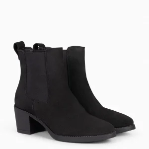 Botines De Mujer<miMaO New Chelsea - Botines De Cana Alta Con Tacón Para Mujer Negro