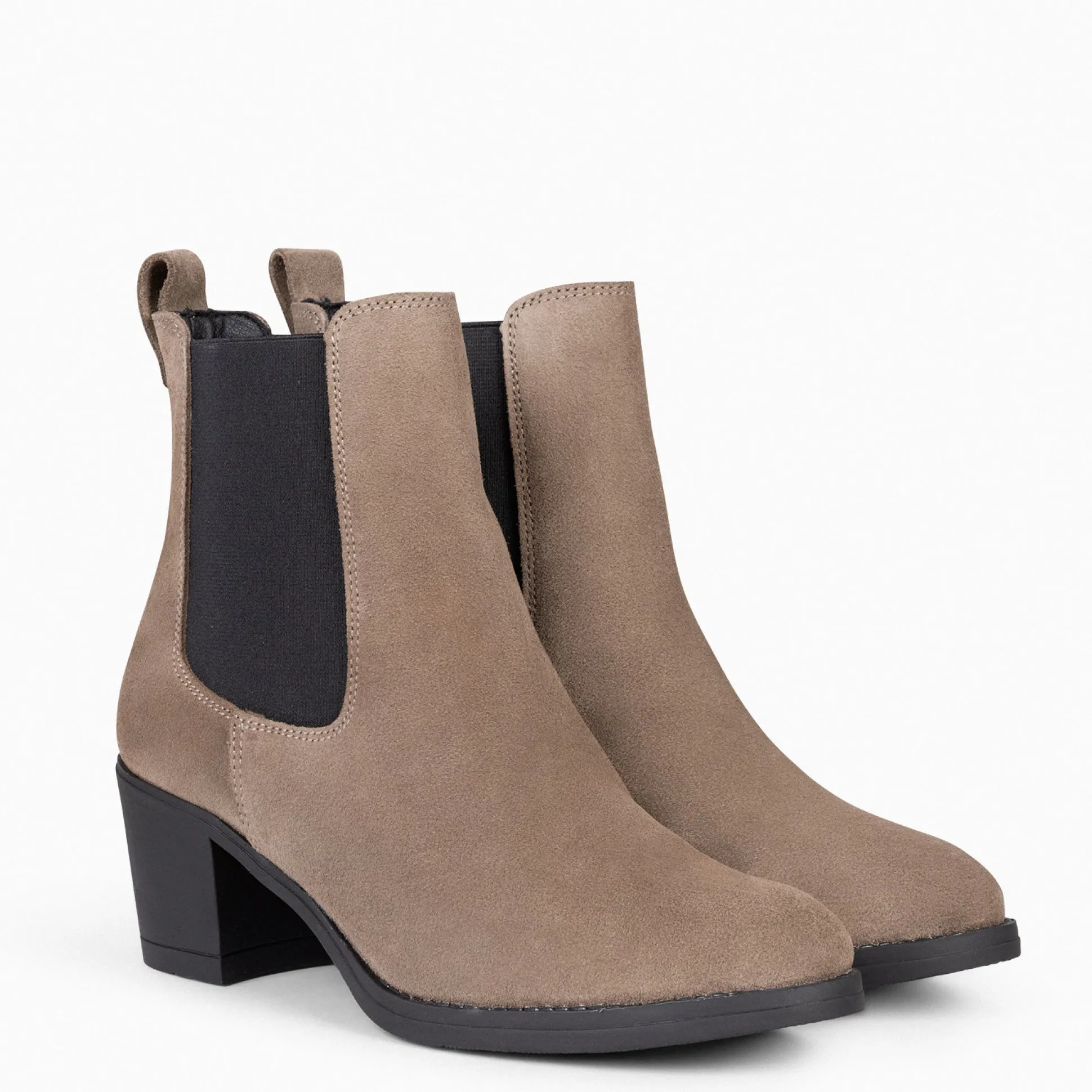 new_chelsea__botines_de_c_1-5.webp Botines De Mujer<miMaO New Chelsea - Botines De Cana Alta Con Tacón Para Mujer Taupe